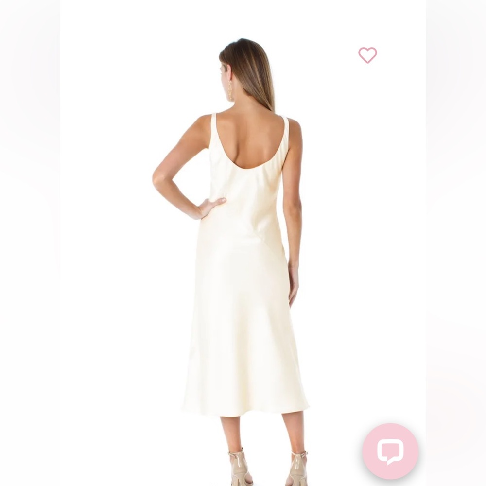 Loulou Satin Dress in Cream 
Line & Dot
Color:Cream Size: Small - Picture 2 of 6